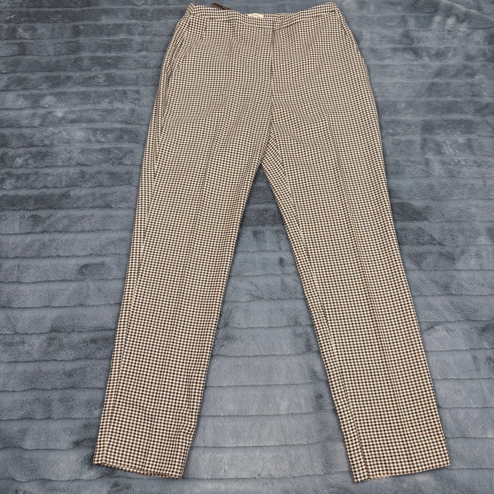 Cremieux Womens Brown Houndstooth Tapered Ankle Dress Pants Size 0 RN 58909